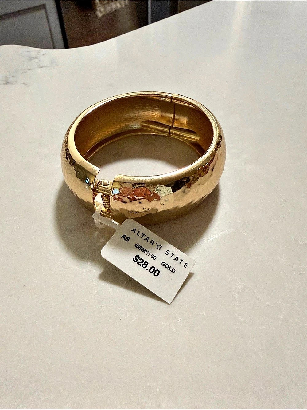 ALTAR'D STATE Hammered Gold-Tone Bangle NWT